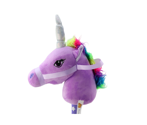 Plush Unicorn Head On A Stick Hobby Horse Purple Unicorn sounds