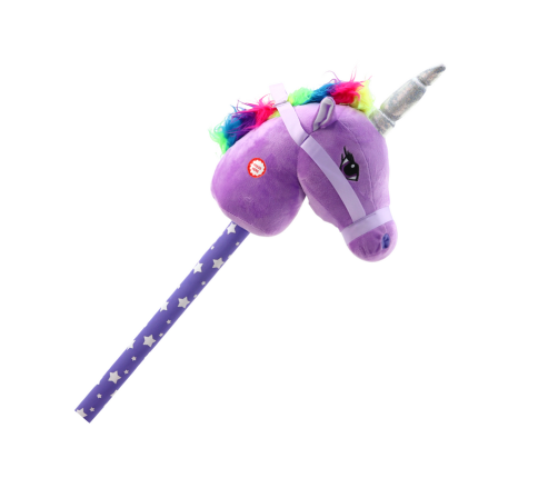 Plush Unicorn Head On A Stick Hobby Horse Purple Unicorn sounds