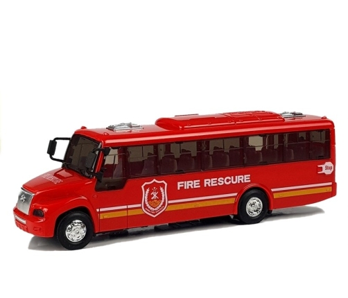 Fire Rescue Bus Die Cast Model Red with Lights