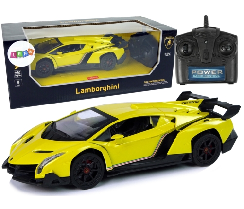 Sports Car R/C 1:24 Lamborghini Veneno Yellow 2.4 G Lights