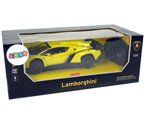 Sports Car R/C 1:24 Lamborghini Veneno Yellow 2.4 G Lights