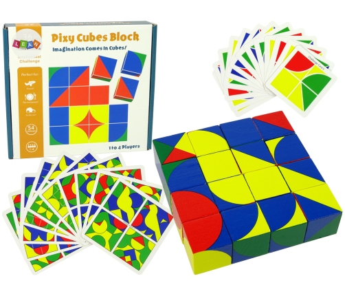 Wooden Puzzle Coloured Blocks Patterns Imagination Puzzles