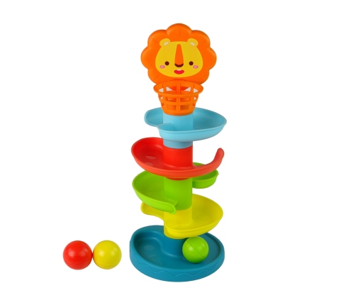 Educational Ball Slide Sorter 5 Levels Lion Basket For Babies