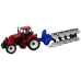 Tractor with Plow Plastic Red Blue