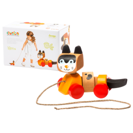 Wooden Cat on a String Pull Toy 13616