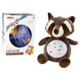 Teddy Bear Sleeping Lights Sounds Night and Day Mode Raccoon