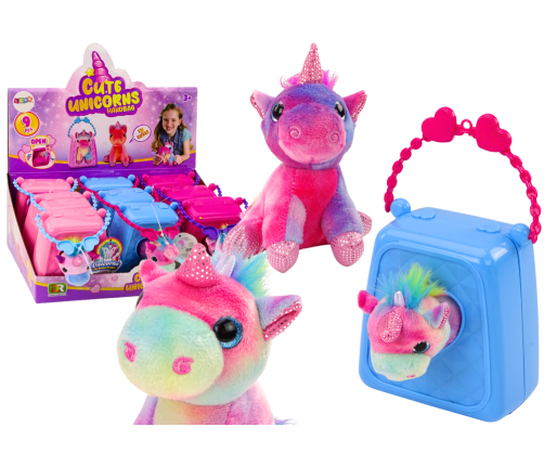 Unicorn In Suitcase Purse Pink Blue Cuddly Toy Accessories MIX