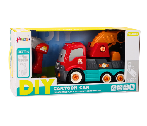 Truck With Hook Cartoon Turning DIY Orange Crane