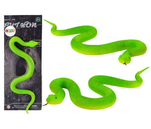 Realistic Snake Figurine, Thermoplastic Rubber, Green