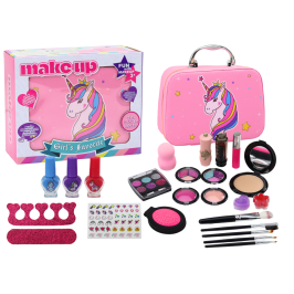 Beauty Makeup Set Cosmetics In Pink Unicorn Case 27 pcs.