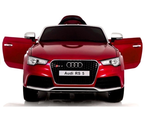 Audi RS5 Red Painting Electric Ride On Car - Rubber Wheels Leather Seats 2,4G RC