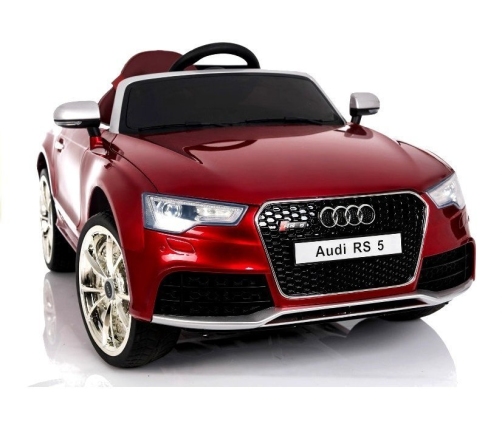 Audi RS5 Red Painting Electric Ride On Car - Rubber Wheels Leather Seats 2,4G RC