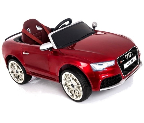 Audi RS5 Red Painting Electric Ride On Car - Rubber Wheels Leather Seats 2,4G RC