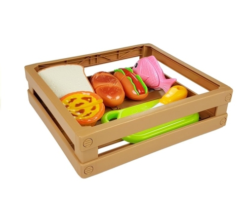 Hot-Dog Set for Cutting Indredients in a Basket