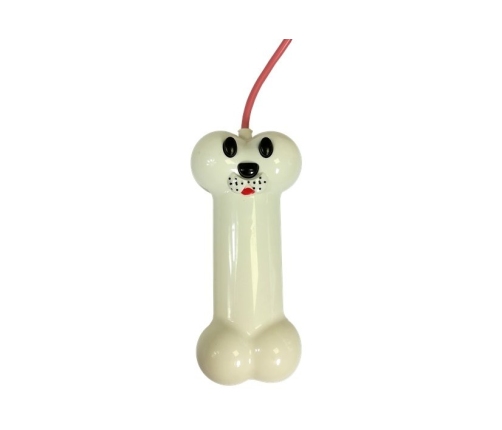 Plush Dog on Lead Controlled Pilot Bone White-Brown