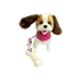 Plush Dog on Lead Controlled Pilot Bone White-Brown