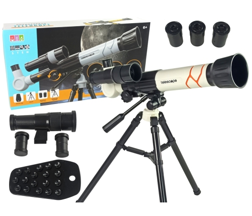 Scientific Educational Telescope With A White Phone Holder