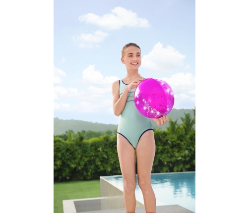 Beach Ball With Glitter Pink 41cm Bestway 31050