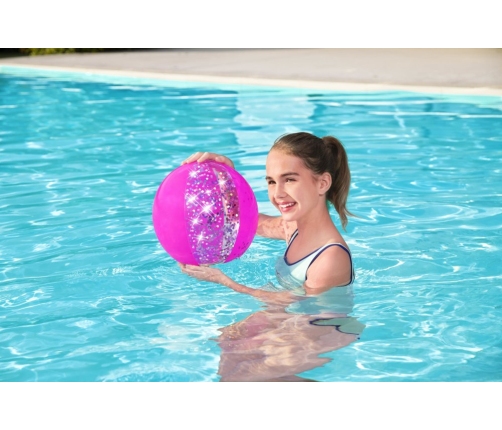 Beach Ball With Glitter Pink 41cm Bestway 31050