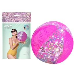 Beach Ball With Glitter Pink 41cm Bestway 31050