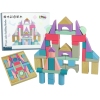 Wooden Bricks Pastel Colours 55 Pieces Castle