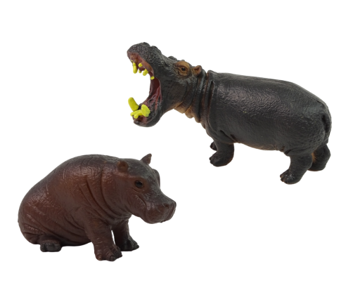 Africa Wild Animals Hippo Zebra Figurine Set