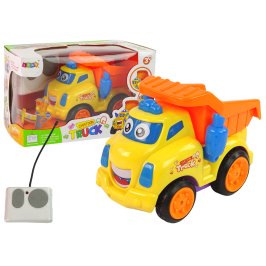 Remote Controlled Tipper Truck Yellow For Toddlers