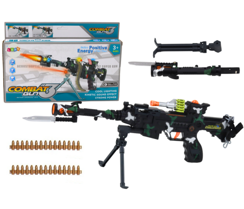 Battery Operated Machine Gun Lights Sounds Realistic Toy