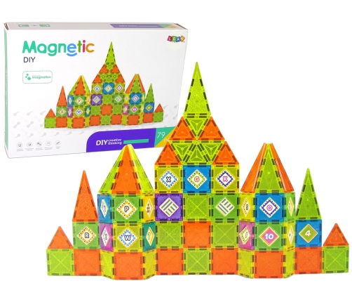 Magnetic Building Blocks Castle 79 Pieces