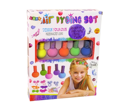 Hair Colouring Set for Children 5 Paints Erasers