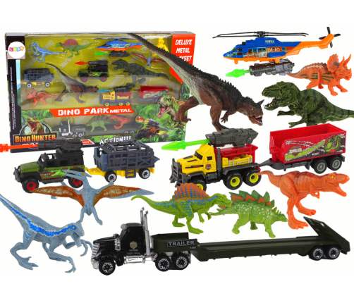 Helicopter Dinosaurs Vehicle Set 8 Colorful Pcs