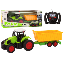 Remote Controlled Tractor With Trailer RC 1:16 Green Remote Control