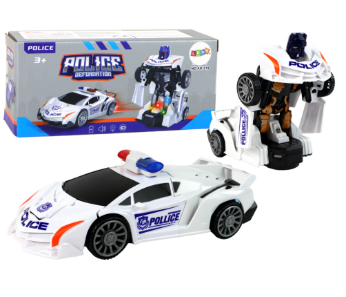 Robot Car Police White 2in1 Transformation