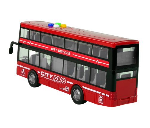 Battery Operated Double Decker Bus Lights Sounds Friction Drive Red