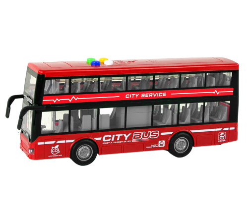 Battery Operated Double Decker Bus Lights Sounds Friction Drive Red