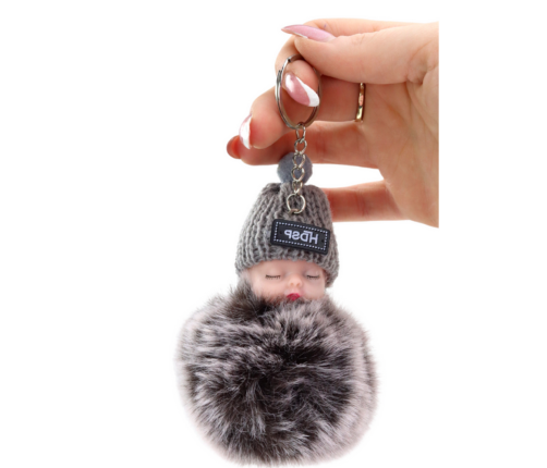 Pompom Doll Keychain Pendant for Keys, Handbags, Mix Colors