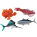 Set of Figures Sea Animals Ocean Fish Squid 4 Pieces