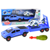 Modern Car Set with a Helicopter and a Tow Truck for Dismantling DIY Blue