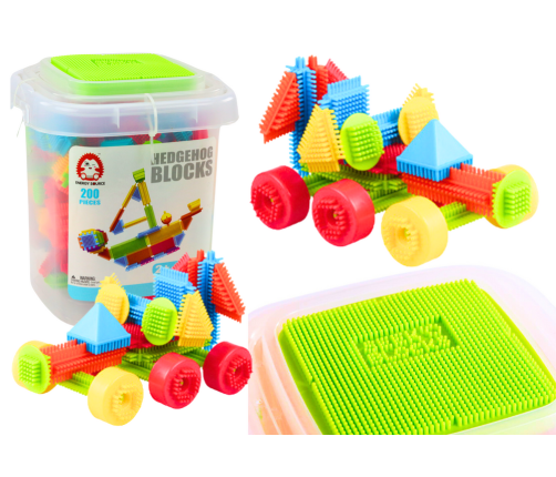 Set of Blocks in a Box of 200 Multicolored Elements