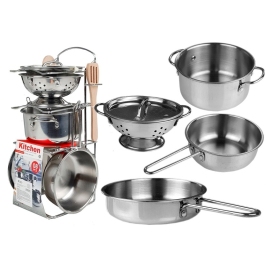 Stainless Steel Pots and Pans Miniature 8 pcs