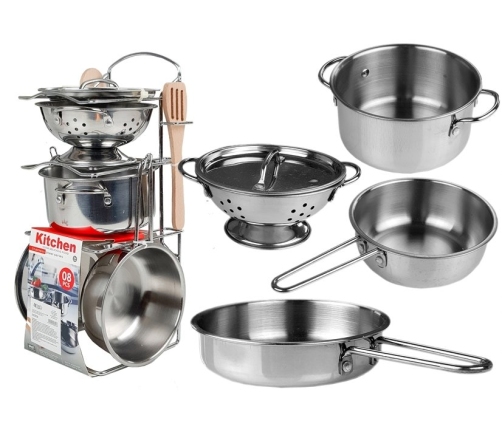 Stainless Steel Pots and Pans Miniature 8 pcs