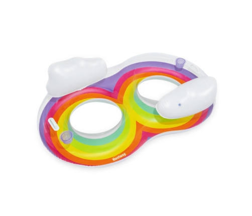 Double Inflatable Swimming Ring 186 x 116 cm Rainbow Bestway 43648