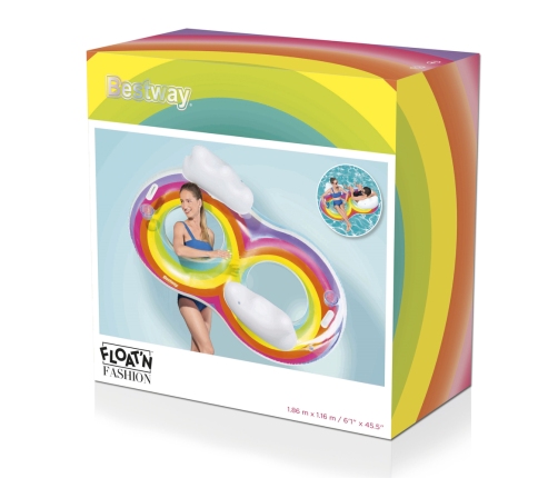 Double Inflatable Swimming Ring 186 x 116 cm Rainbow Bestway 43648