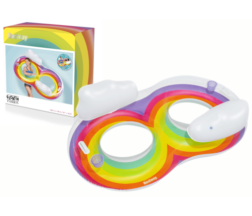 Double Inflatable Swimming Ring 186 x 116 cm Rainbow Bestway 43648