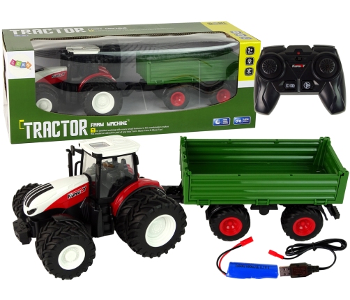 RC Tractor with Trailer 1:24 Red Green