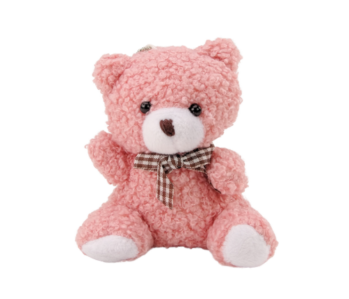 Plush Pink Little Teddy Bear Cuddly Mascot Keychain 10cm