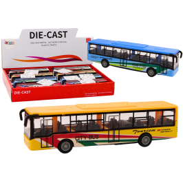 City bus with friction drive, 15 cm, metal