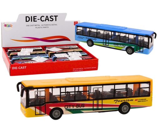 City bus with friction drive, 15 cm, metal