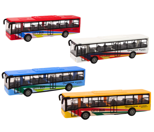 City bus with friction drive, 15 cm, metal