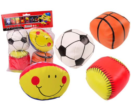 Soft Sports Balls Basketball Rugby Football Baseball Set of 4.